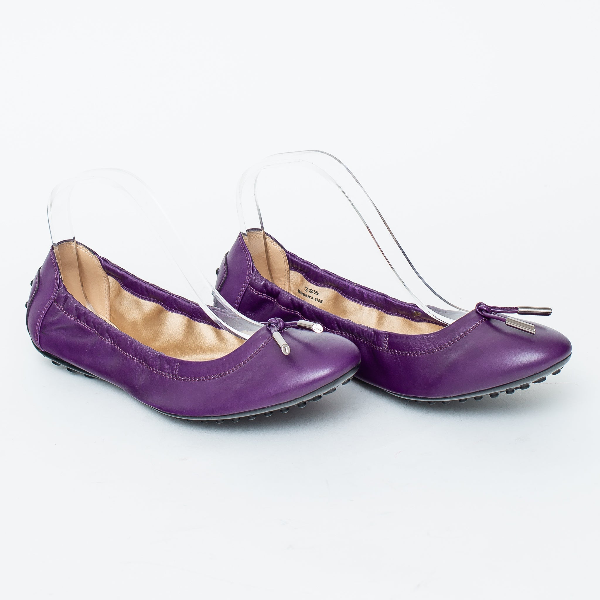 Purple on sale leather flats