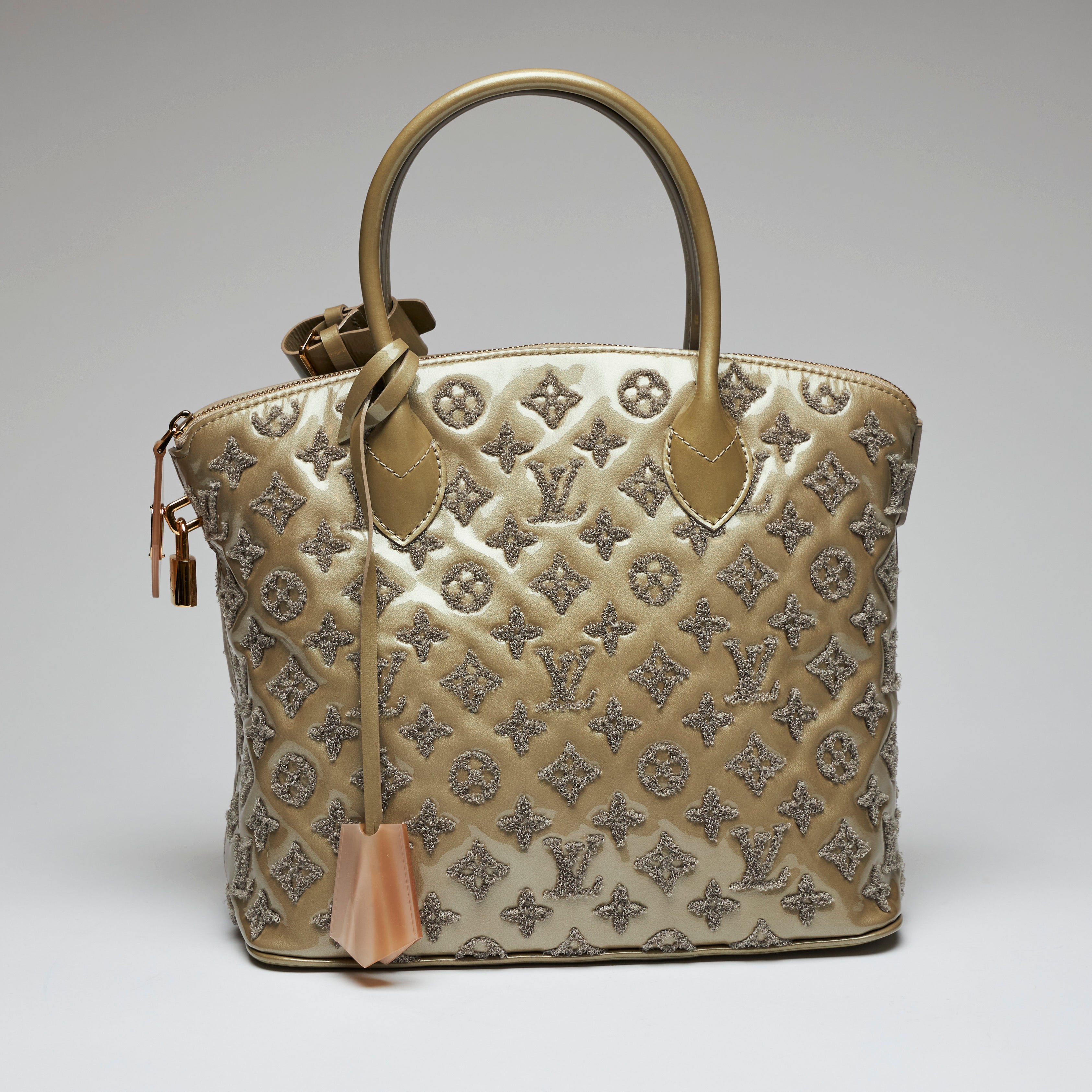 Louis Vuitton Neutrals, Pattern Print Monogram Fascination Lockit Bag mm